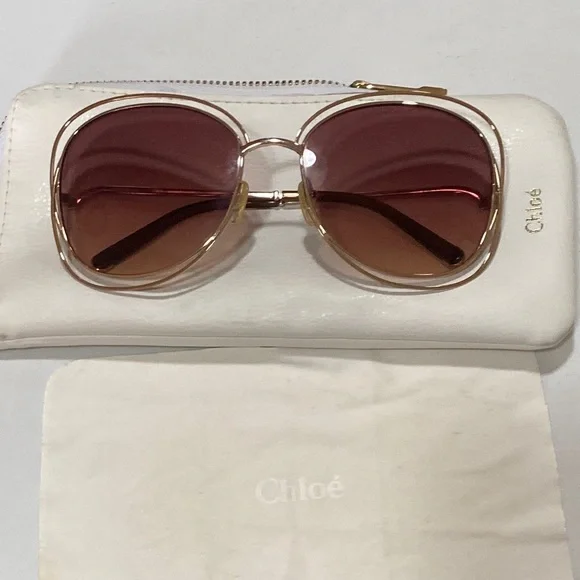 Chloe Women\'s CE 119S 119/S 786 60 18 sunglasses ? Italy made with wipe & pouch CH0289S Chloé Pilot Sunglasses 001 Grey - eye-oo.com main image 2